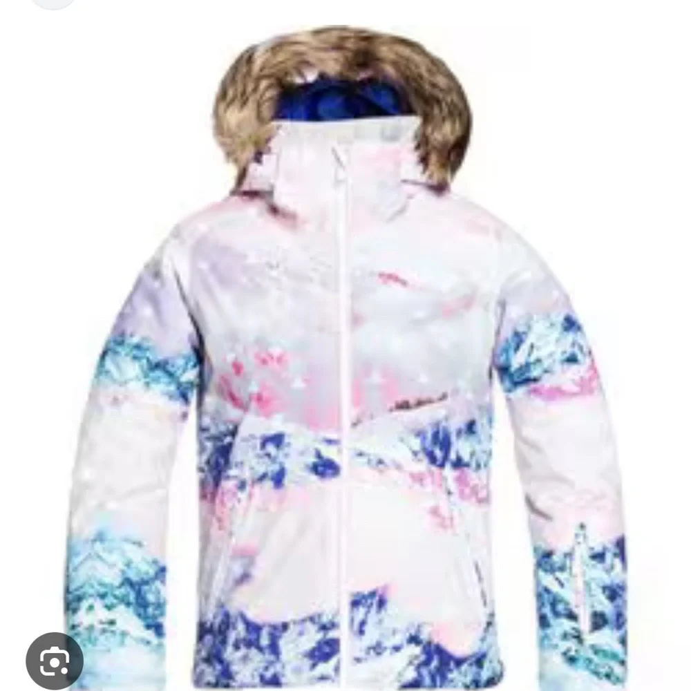Roxy Women's Multicolor Pink & Blue Ski Snow Jacket
